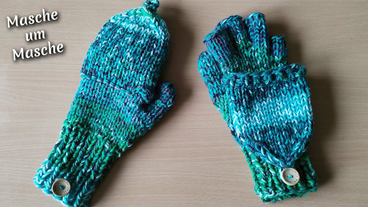 Handschuhe 2 in 1 stricken | Masche um Masche 🧶