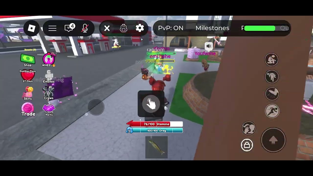 Playing baddies but if I get a stomp I get a better weapon if I lose I have to go back a weapon 