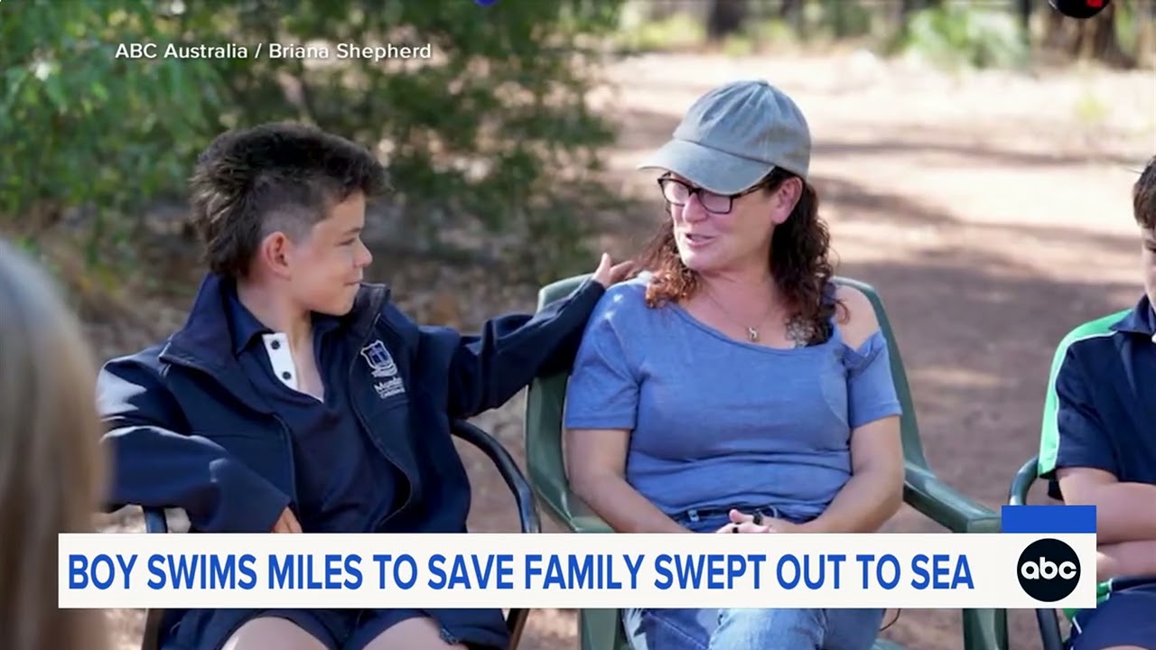 13-year-old swims miles to rescue family stranded at sea