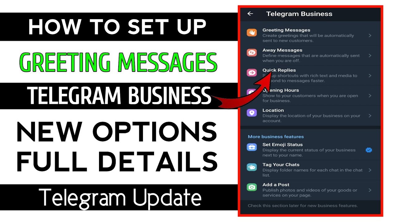 Telegram Business New Option | Greetings and Away  Messages Option | Quick Reply | Update 2024 |