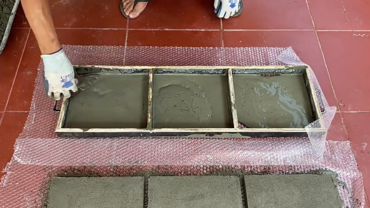 Design a beautiful cement brick mold from wood