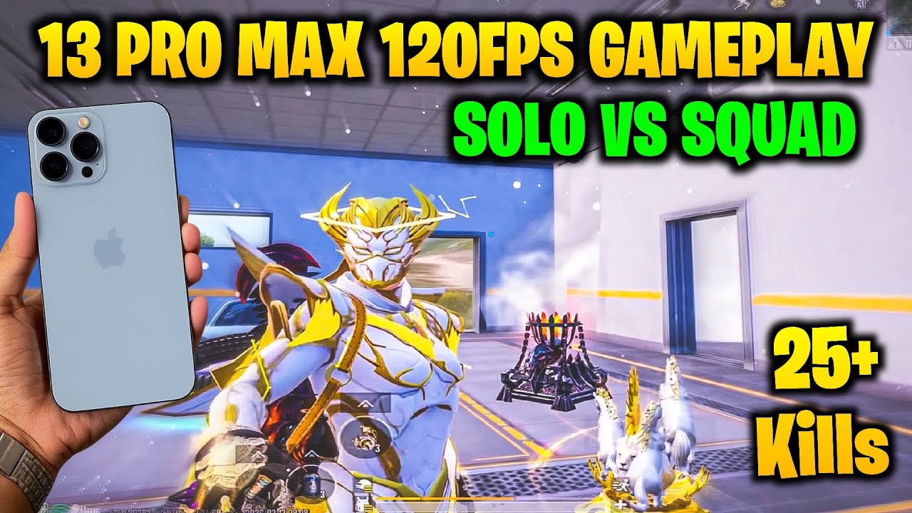  iPhone 13 Pro Max 120FPS Gameplay 🔥 Solo vs Squad 25+ Kills | BGMI Smooth + Extreme Test 