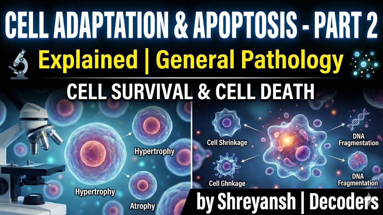 | Part 2| Cell Adaptation & Apoptosis Explained General Pathology | Cell Survival & Cell Death