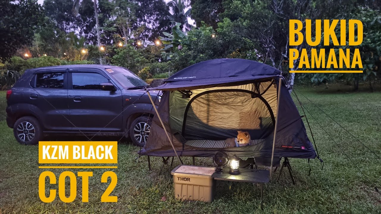 Kzm black cot tent 2 | Bukid pamana | mobi garden cot tent / Car camping