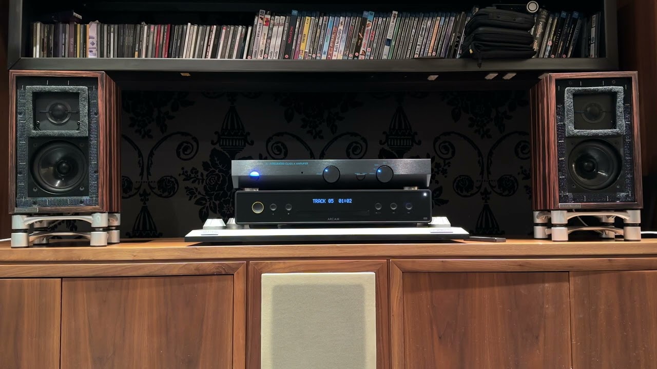 Arcam CD 5 playing through Musical Fidelity A1 and LS3/5a speakers
