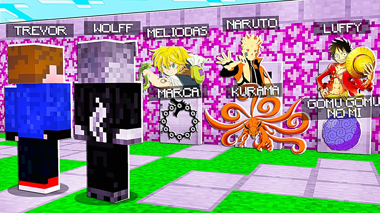 NÃO ESCOLHA A PORTA ERRADA DE ONE PIECE VS NARUTO VS ANIMES NO MINECRAFT POCKET EDITION!!