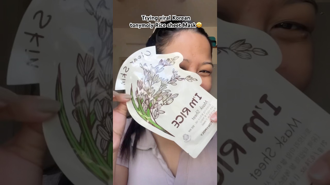 Trying viral Korean rice sheet mask from TonyMoly🫶🏻 #shorts #youtubeshorts #viralvideo #skincare