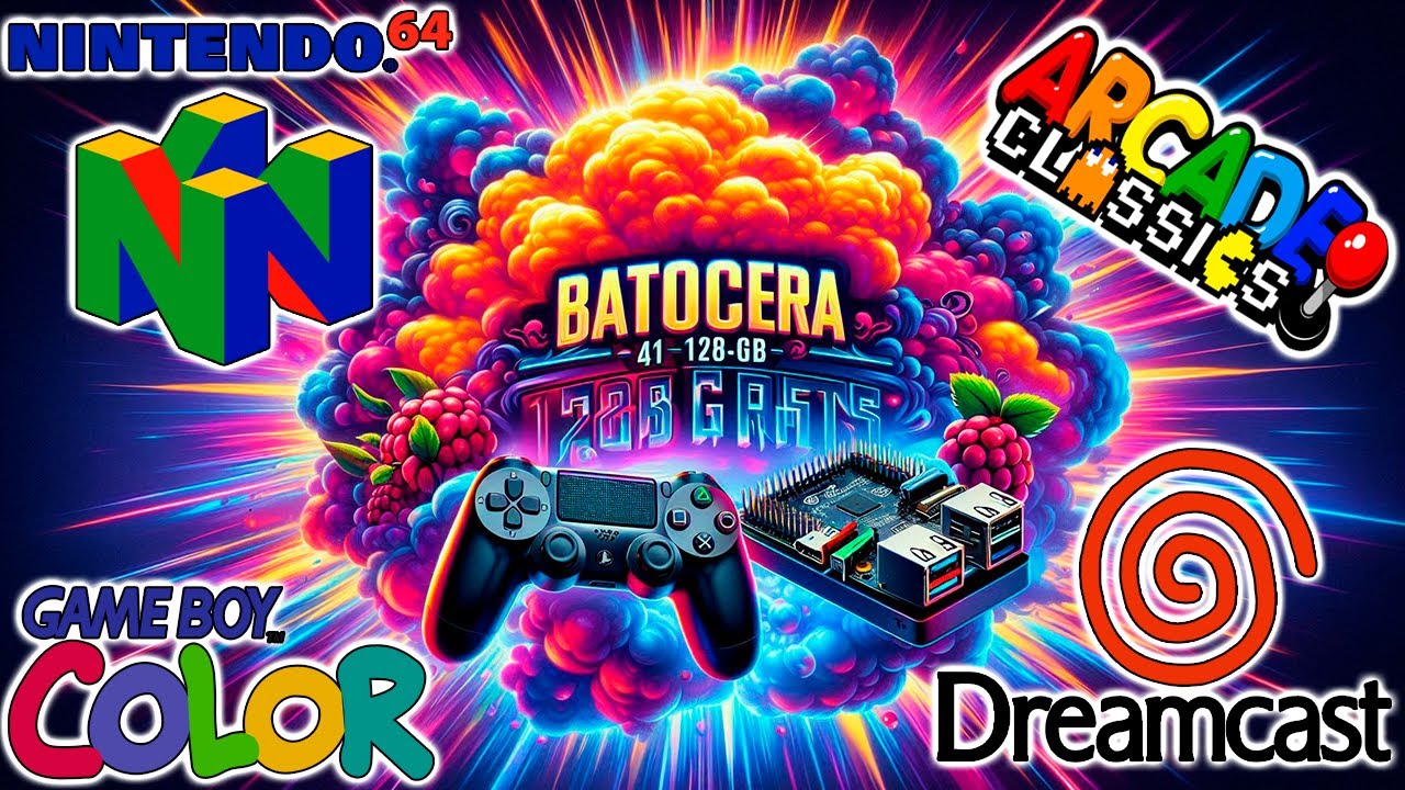 BATOCERA 41 Raspberry Pi 4B  128GB GRATIS +10,000 Juegos Arcade y Consola Retro