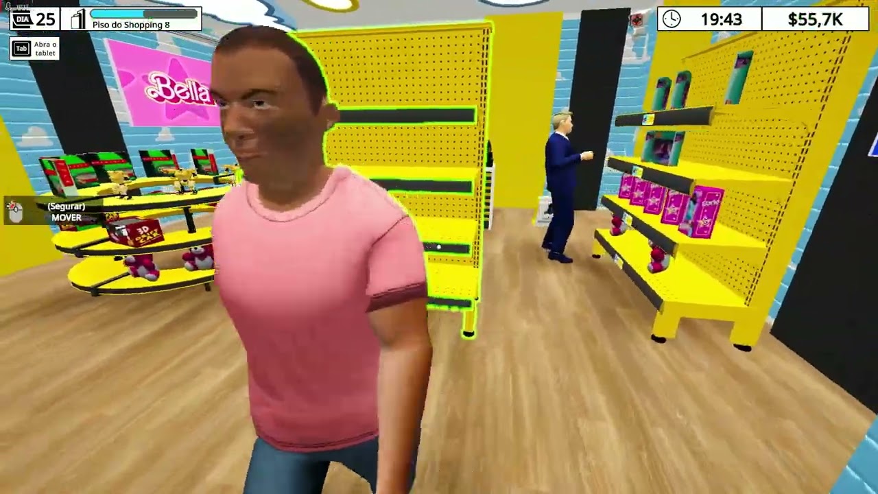 mercado e loja de brinquedos com novos produtos