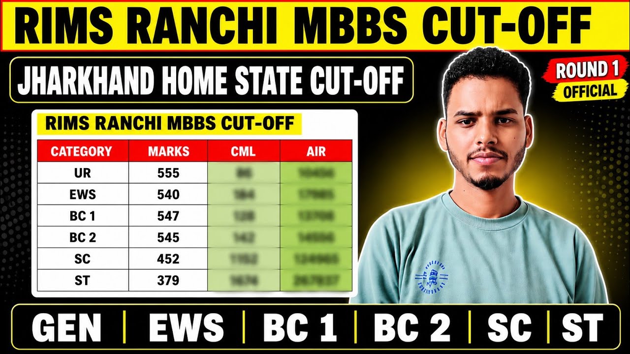 RIMS Ranchi MBBS CUT-OFF 2026 | Jharkhand NEET Cutoff 2026 | Govt Medical College Cutoff Category...