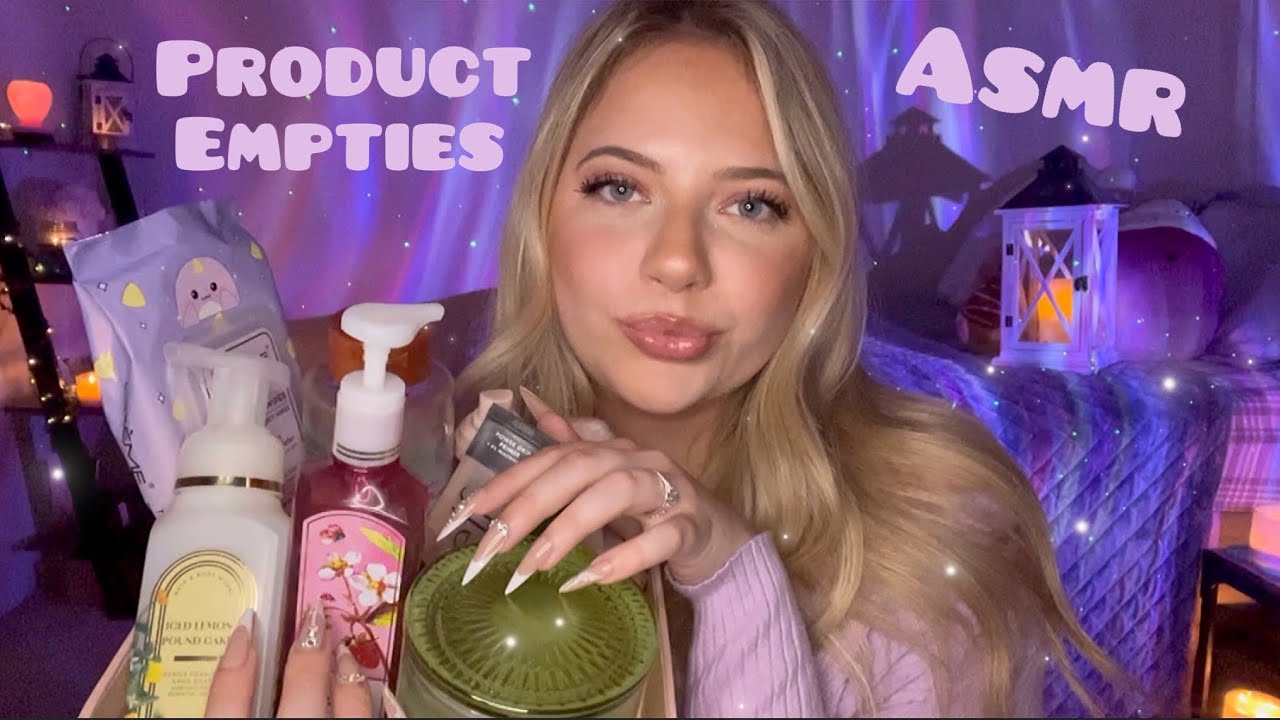 Asmr Product Empties 🦋✨ tingly tapping on products & lots of whispers 🦋✨