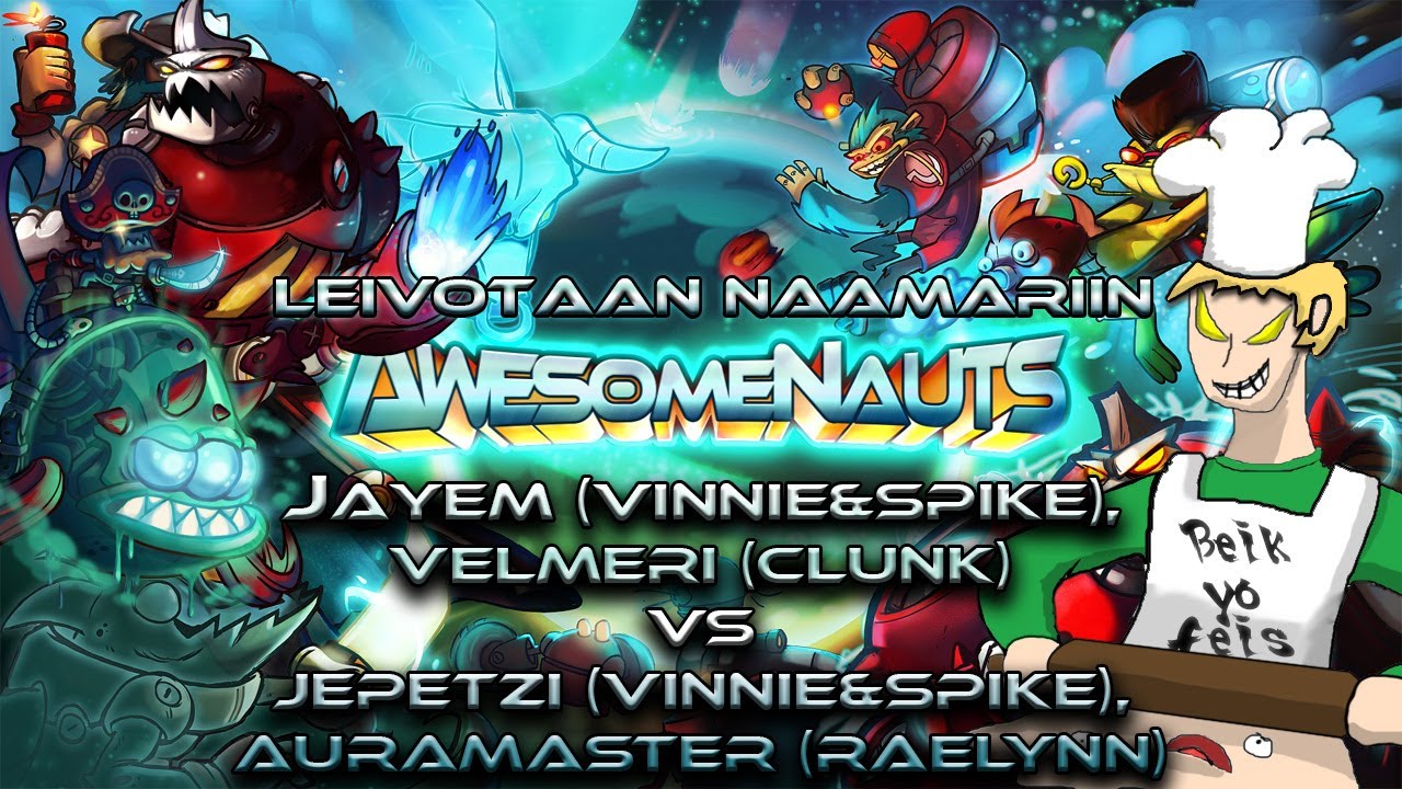 Leivotaan Naamariin | Awesomenauts w/Velmeri vs jepetzi & AuramasterXD