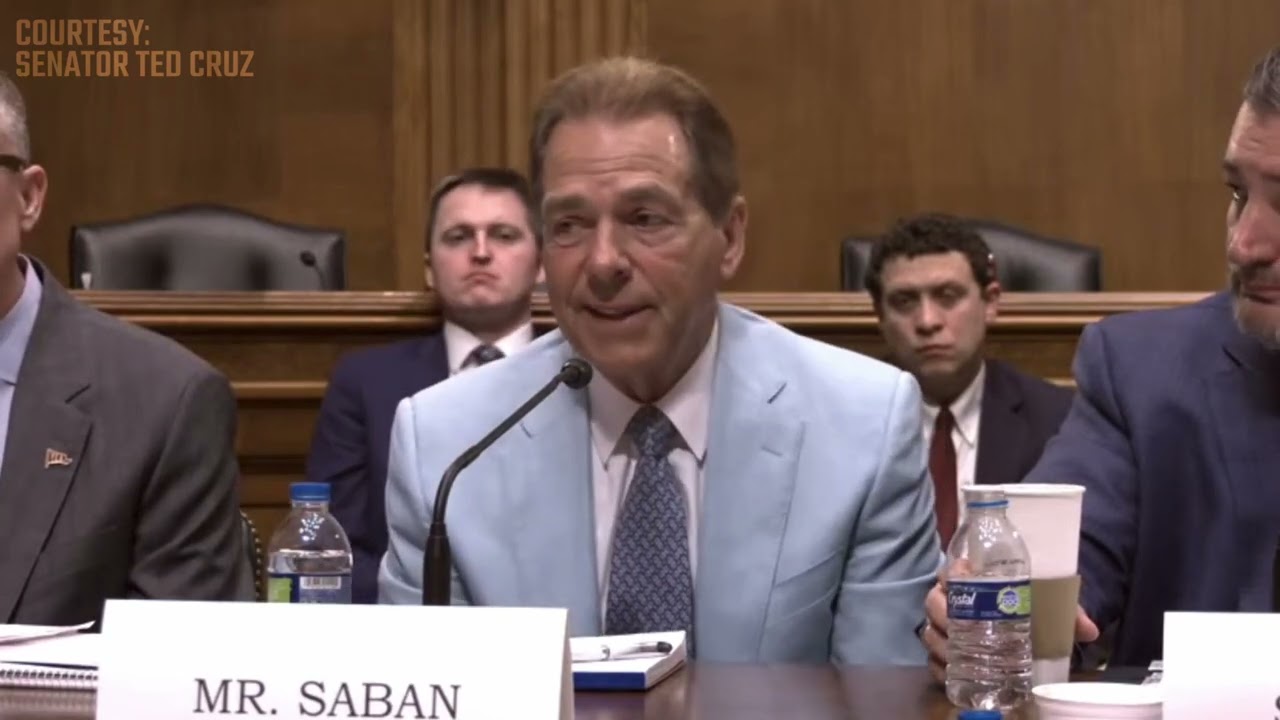 Nick Saban speaks on current issues during future of college athletics roundtable in Washington, DC