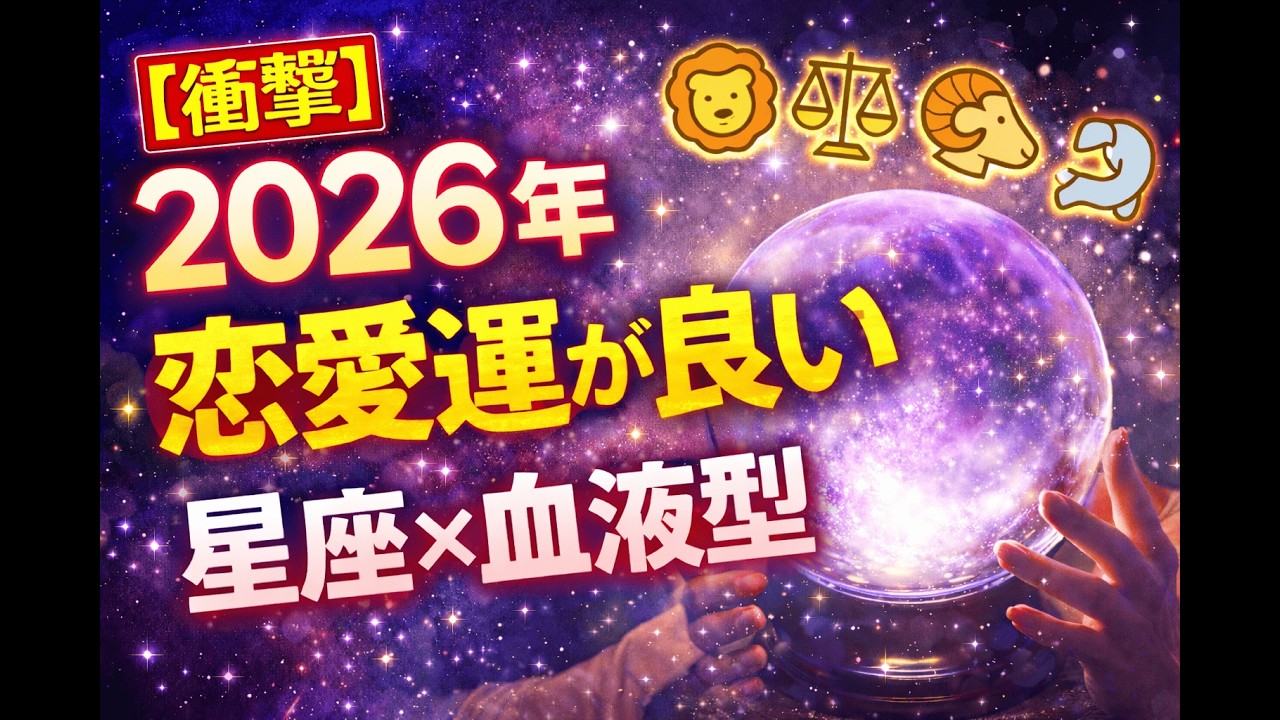 【衝撃】2026年本当に恋愛運の良い星座×血液型top20