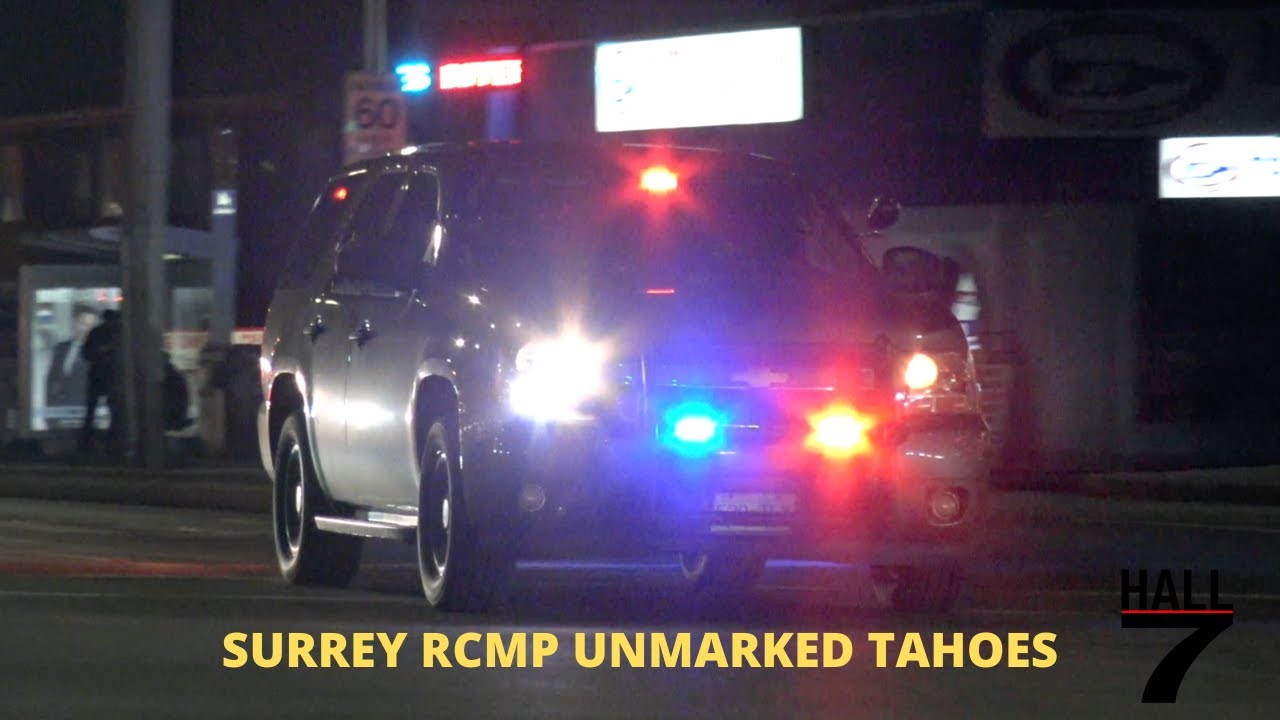 Surrey RCMP - 4 Unmarked Chevy Tahoes Responding