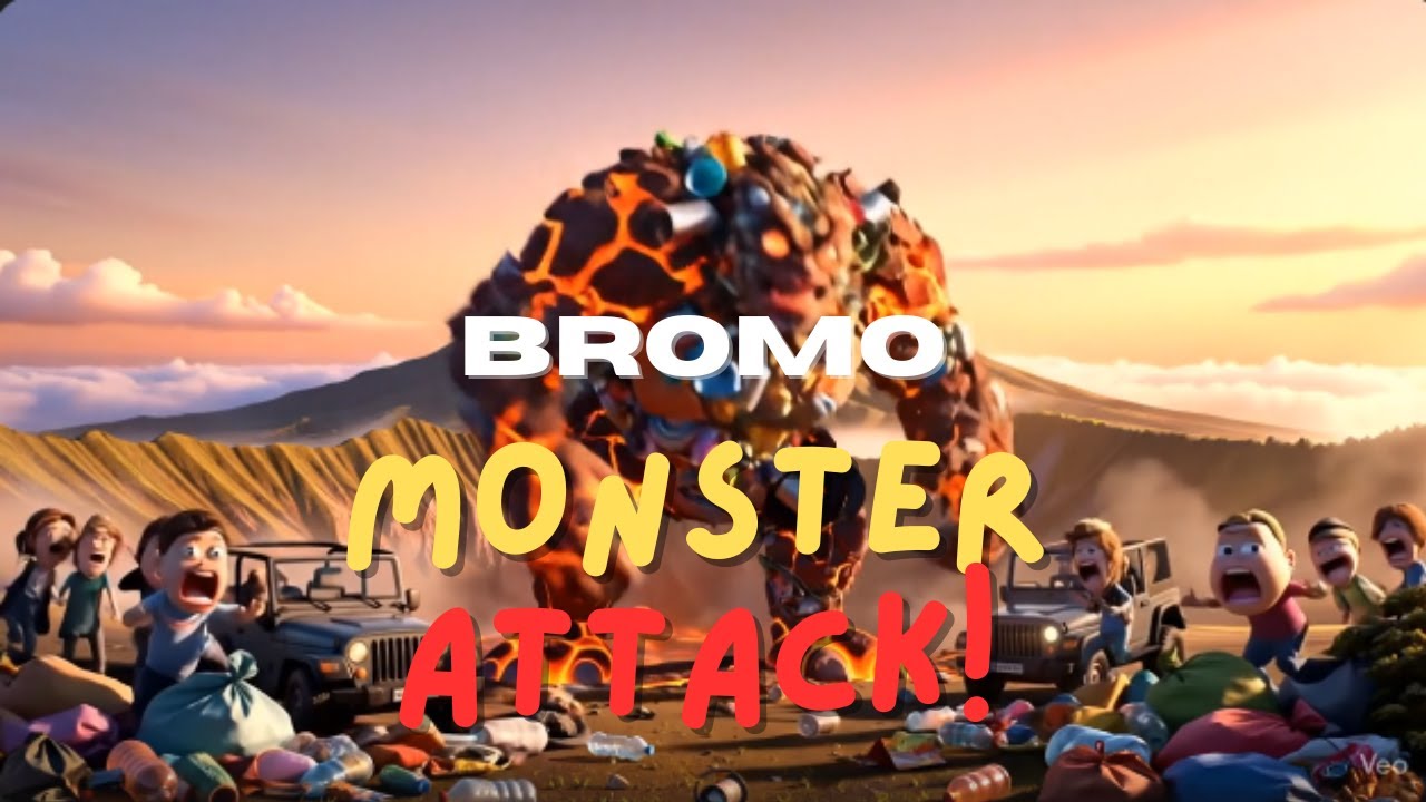 Raku vs. The Lava Trash Monster &ndash; Battle for Mount Bromo #bromo  #monster