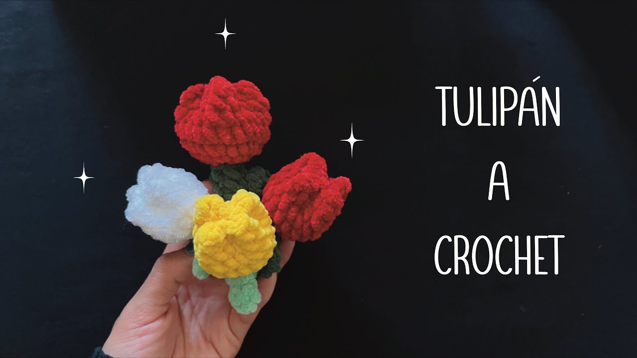 Cómo hacer un mini tulipán a crochet 🌷 | Tutorial paso a paso 