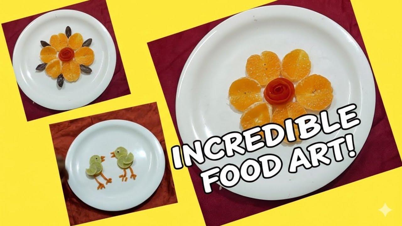 Lemon & Kinnow Carving | Creative Citrus Fruit Art