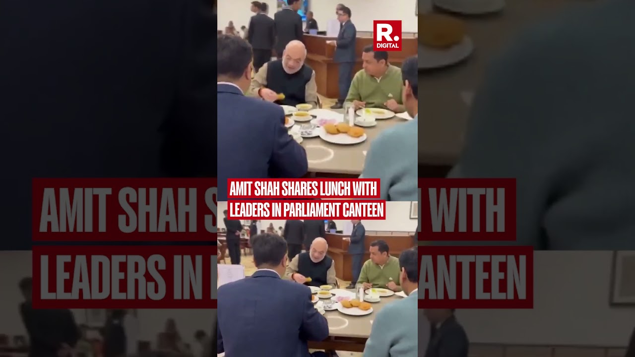 Amit Shah Shares Lunch with Leaders in Parliament Canteen