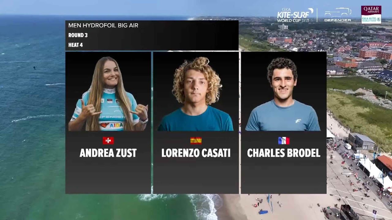 GKA SYLT 2024-HYDROFOIL-Round 1-Lorenzo CASATI Vs  Charles BRODEL Vs  Andrea ZUST-Big Air WORLD CUP