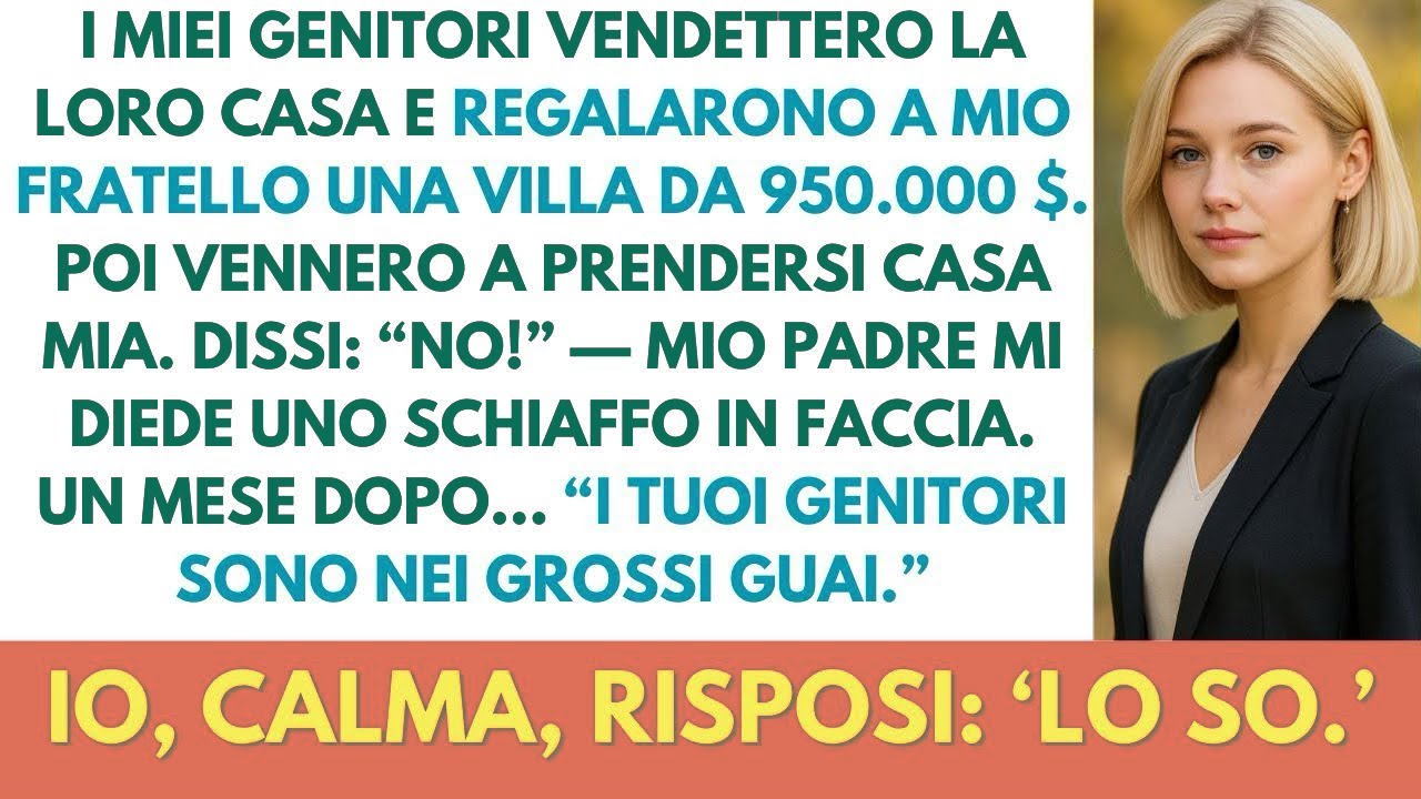 I miei genitori regalarono a mio fratello una villa da 950K… poi provarono a portarmi via la mia