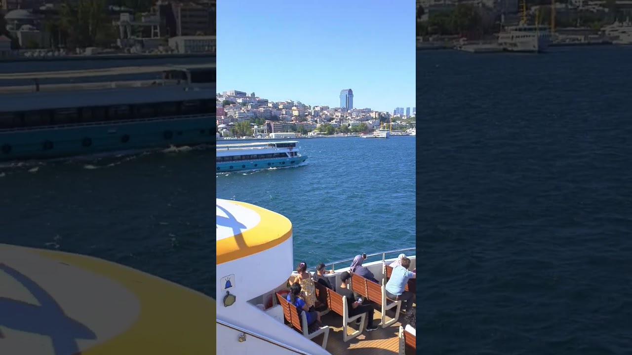 Ferry Boat Tour basphorus river Istanbul Turkey.