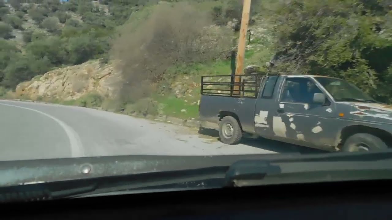 Driving on mount Pelion from Achlitsa Drakia to Agria 25 03 2022