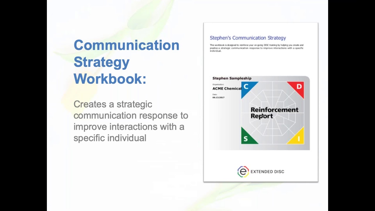 Reinforcement Report: Communication Strategy Workbook