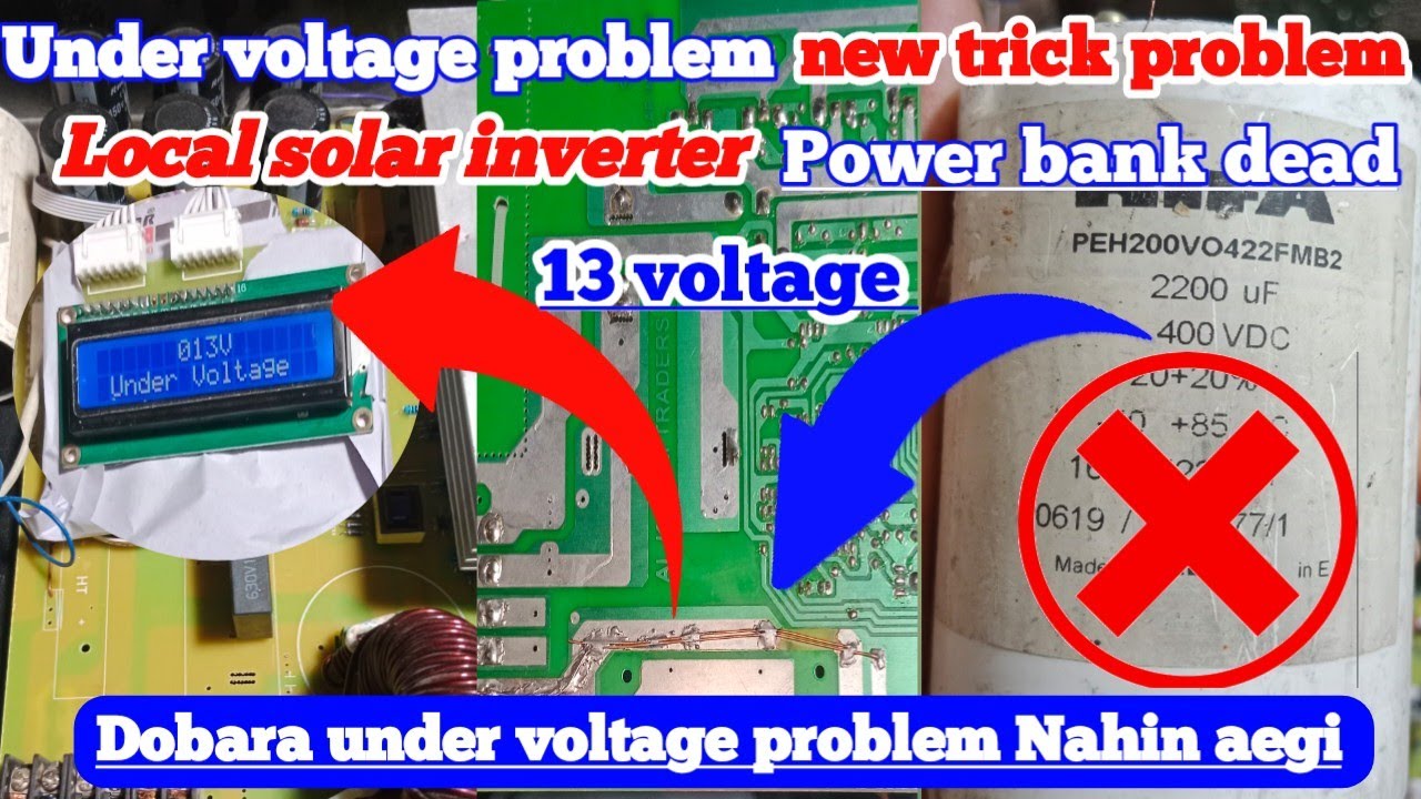 Under voltage | solar inverter repairing | local inverter mein under voltage ka fault