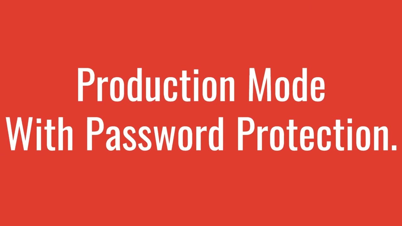 Production Mode With Password Protection for MNSB TC 103