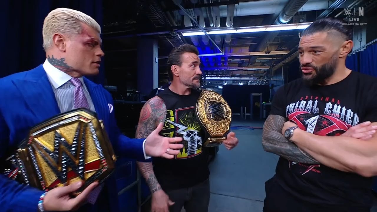 Roman Reigns, CM Punk and Cody Rhodes Backstage - WWE RAW | Nov. 24, 2025