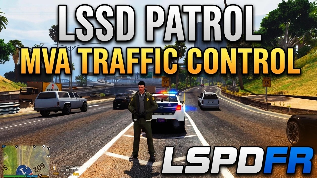 LSSD Patrol | MVA Traffic Control | Freeway Repair Traffic Control | Motor Vehicle Accident | LSPDFR