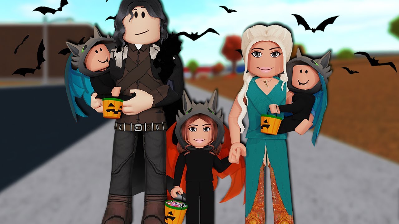 Мои малыши-близнецы впервые просят сладости на Хэллоуин | Bloxburg Family