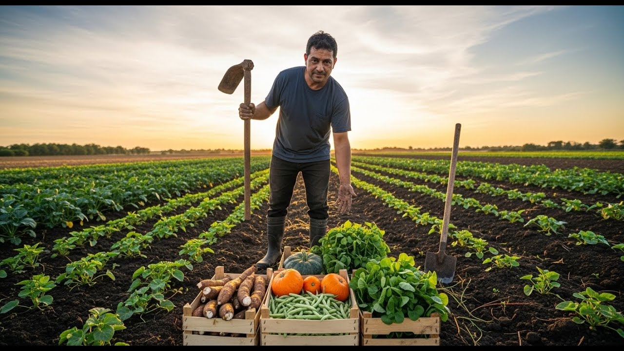 Este campo pequeño produjo alimento constante sin maquinaria moderna