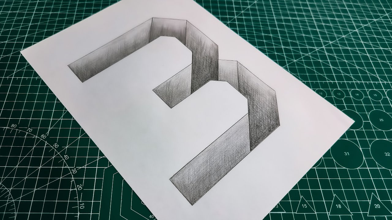 Insane 3D Number '3' Deep Hole Optical Illusion on Paper