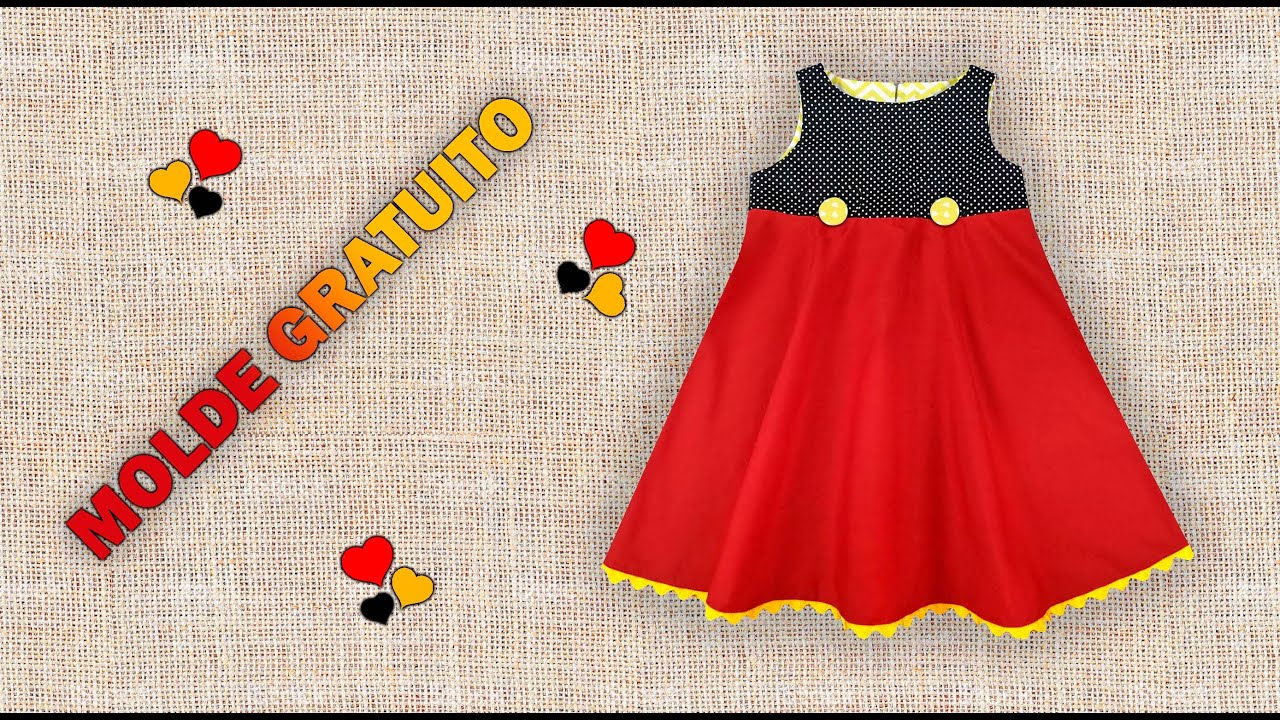 Vestido Estilizado Minnie-9 meses a 6 anos