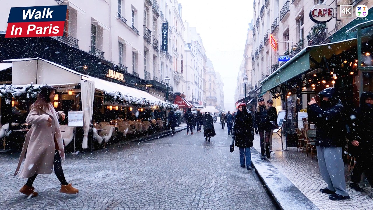 Snowy Paris (4K) ❄️ | Magical Winter Walk Through the City