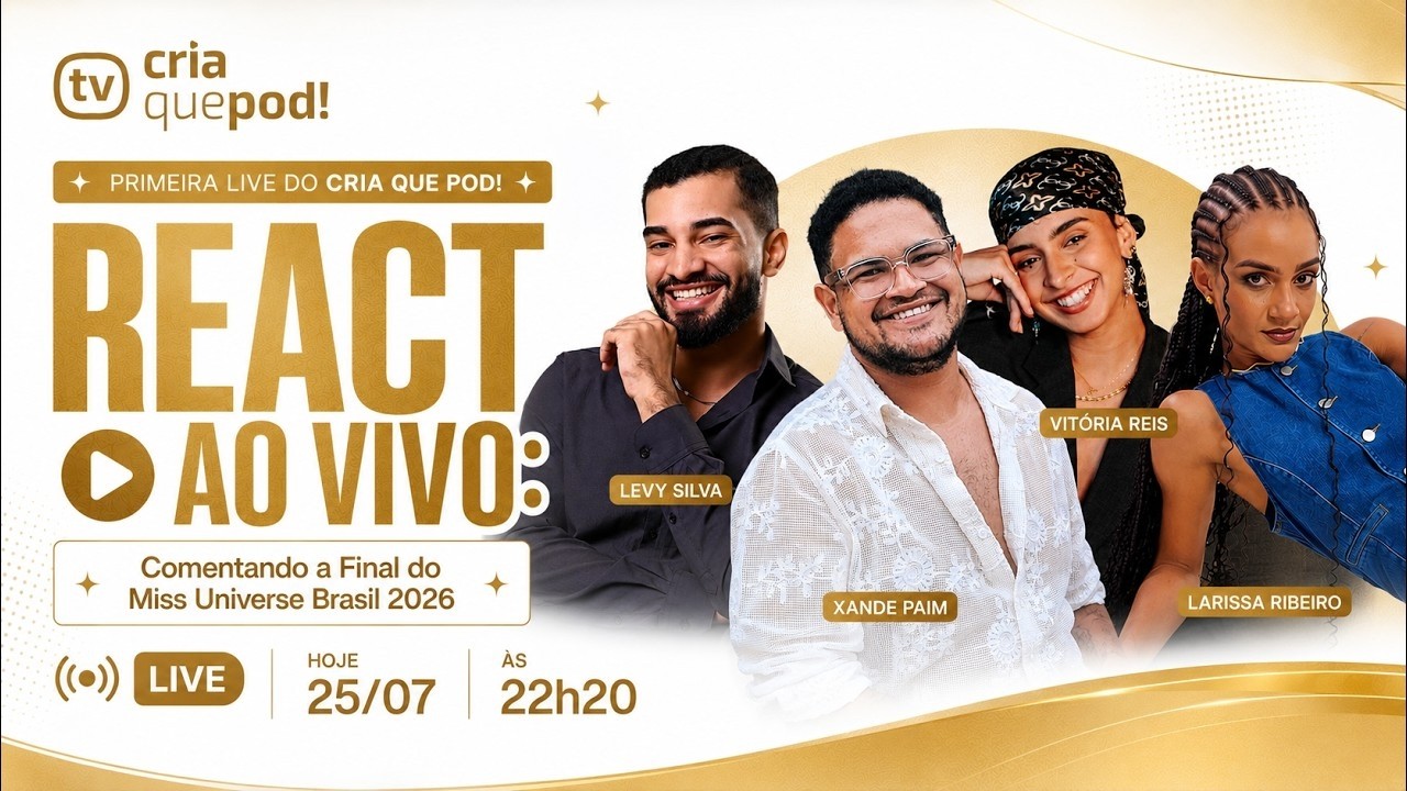 REACT AO VIVO: Comentando a Final do Miss Universe Brasil 2026 | TV Cria que Pod!