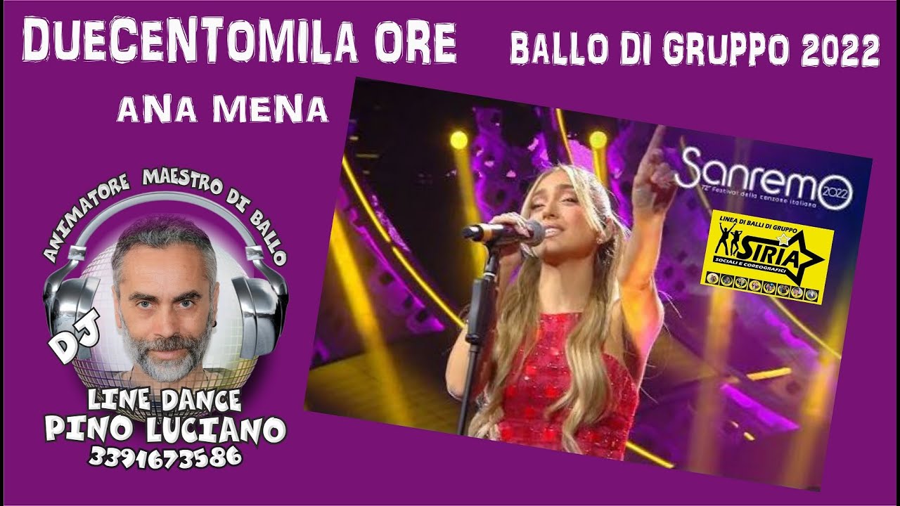 DUECENTOMILA ORE || ANA MENA || BALLO DI GRUPPO 2022 ||  LINE DANCE PINO LUCIANO DJ