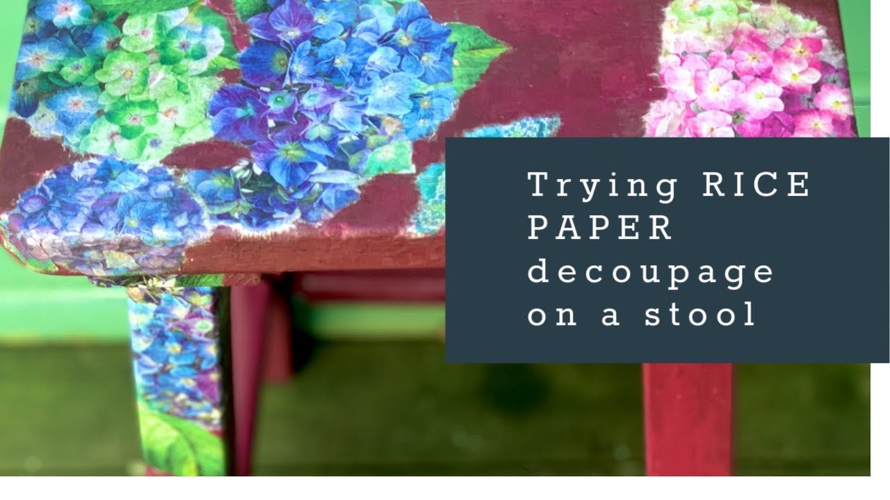 Trying Rice Paper decoupage on a Chalk Painted chair   SD 480p