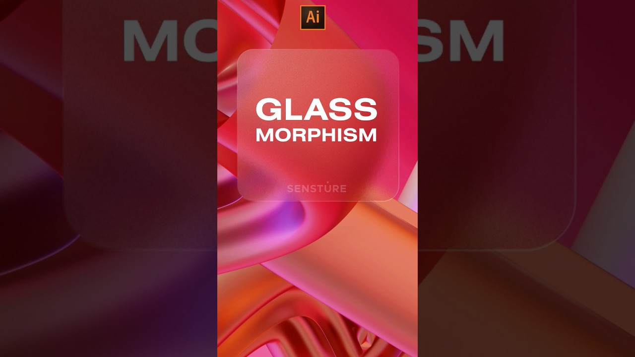 Glass Morphism Effect In Illustrator #adobeillustrator #graphicdesign #glasseffect #illustrator #ai