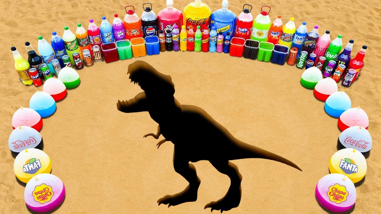 Experiment: How to make Rainbow Dinosaur Using Orbeez, Mtn Dew, Coca Cola vs Mentos & Popular Sodas