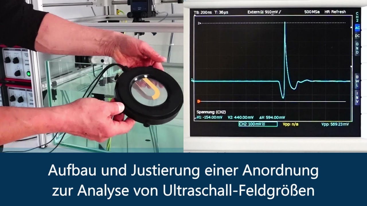 Schallfeldmesstechnik - Aufbau und Justierung einer Anordnung zur Analyse von Ultraschall-Feldgrößen