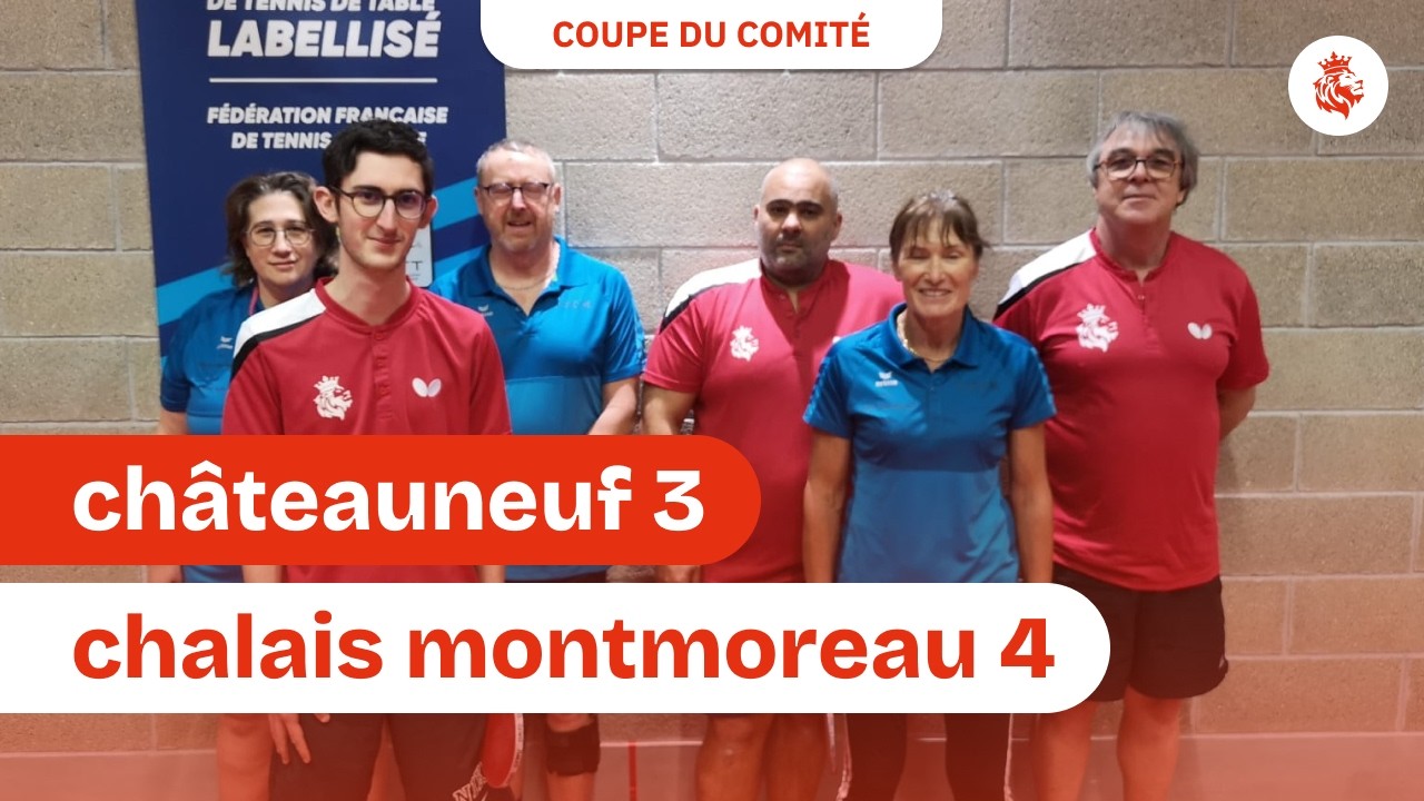 CHÂTEAUNEUF (3) VS CHALAIS MONTMOREAU (4) • Coupe du Comité 25-26 • Tennis de Table