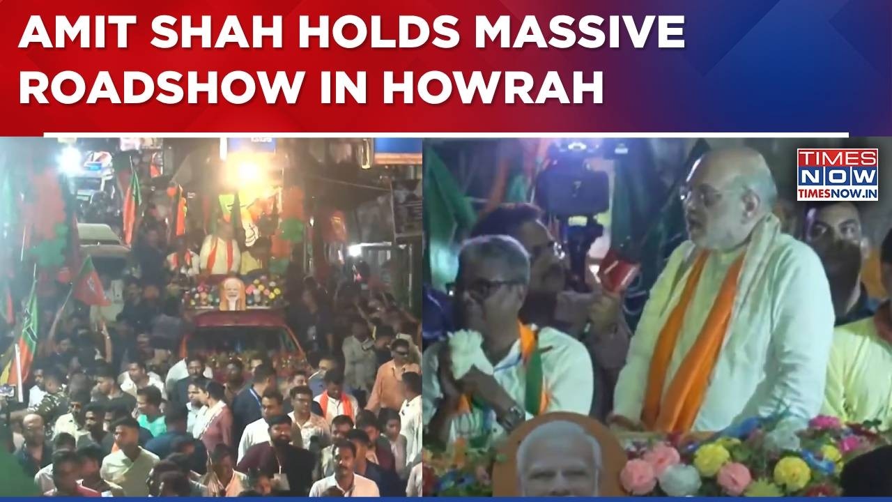West Bengal Polls, Phase 2: Home Minister Amit Shah Holds Massive Roadshow In Howrah | WATCH Video