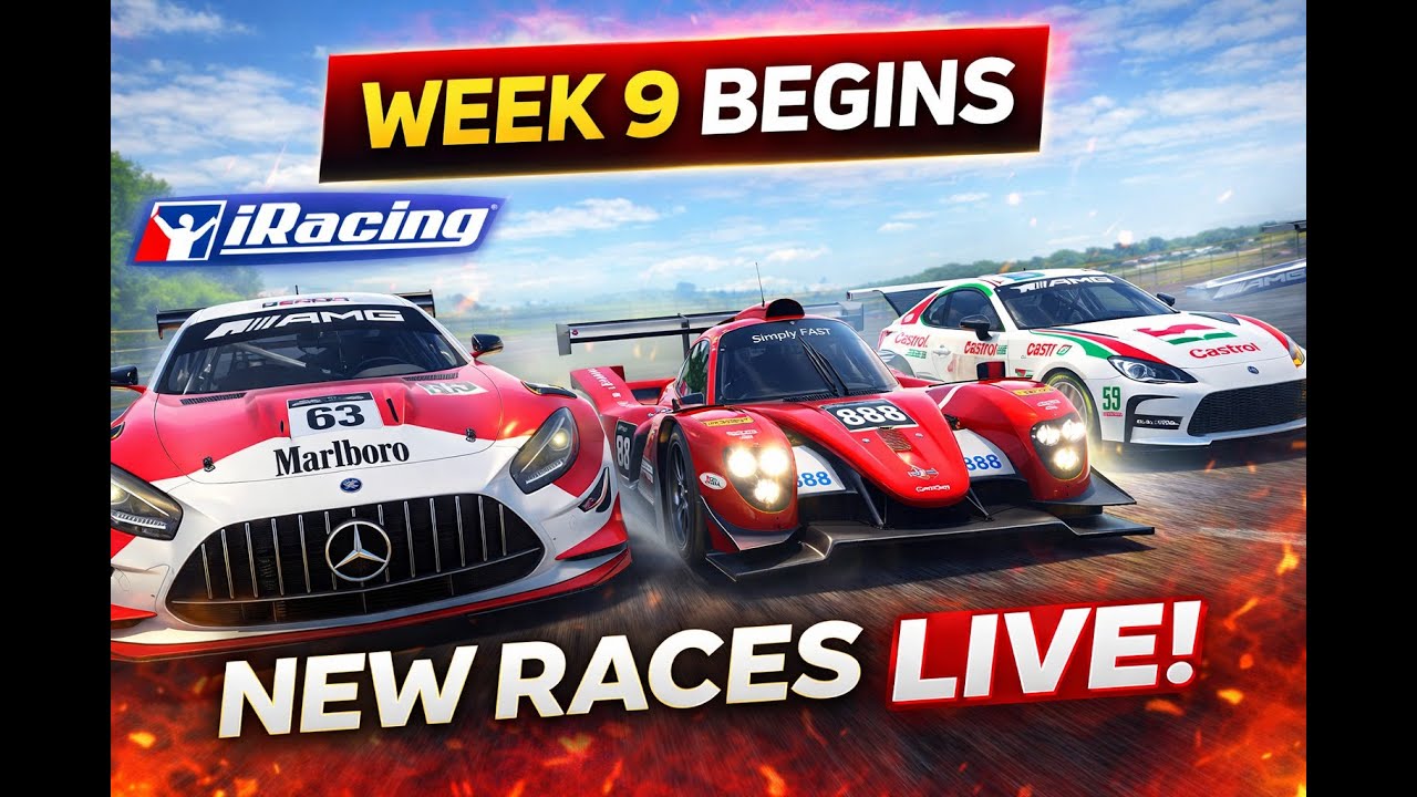 iRacing Week 9  🔥 New Combos, Fresh Tracks, First Races Live Day 2