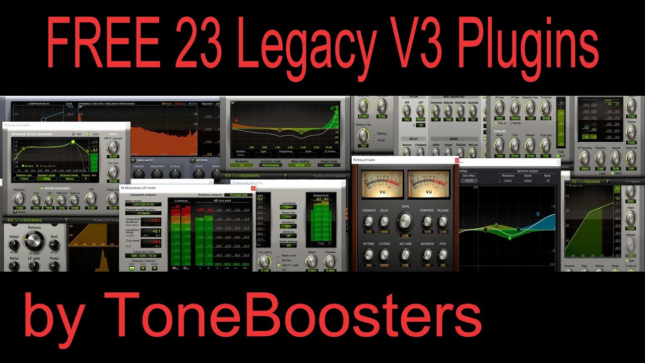 FREE 23 Legacy V3 Plugins by ToneBoosters