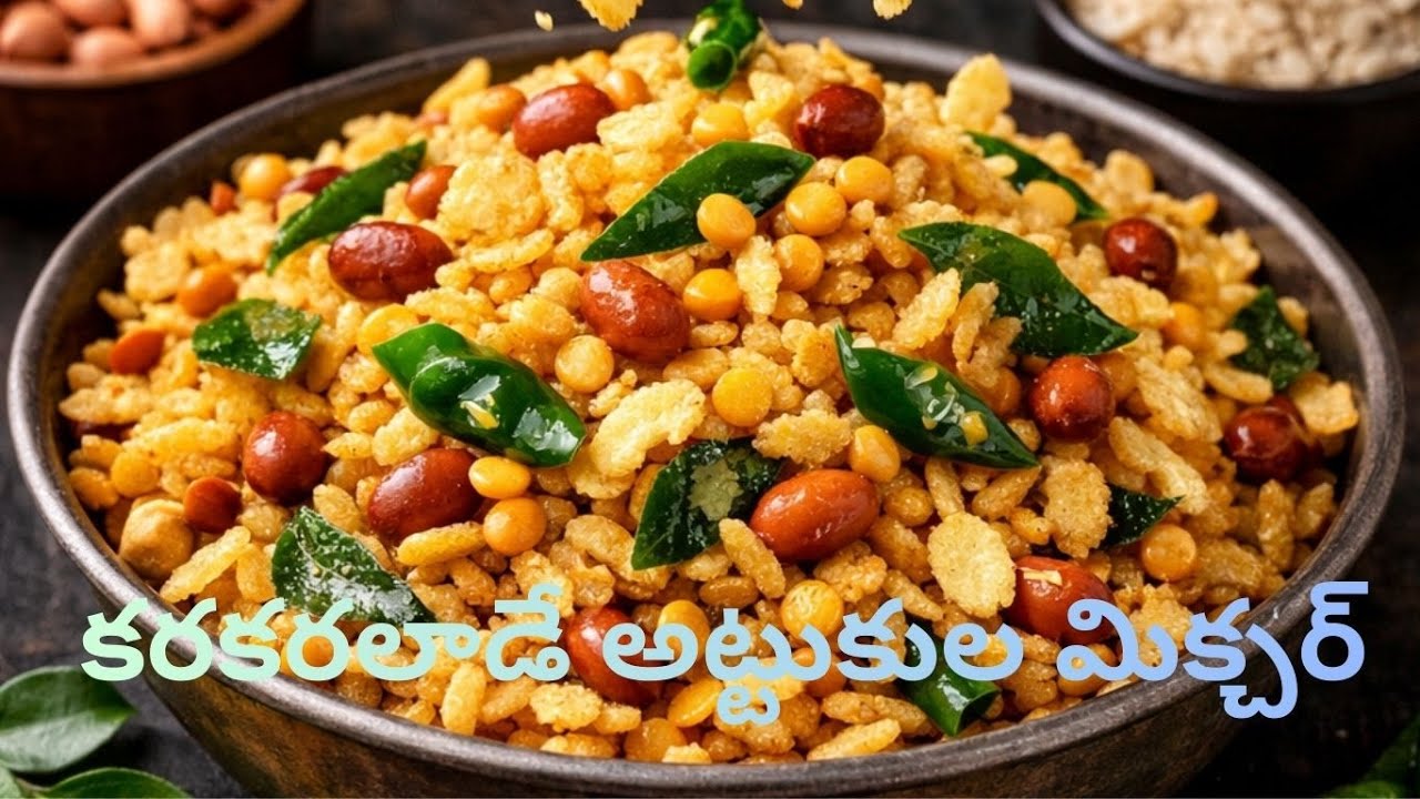 కరకరలాడే అట్టుకుల మిక్చర్ | 10 నిమిషాల్లో ఈజీ స్నాక్ | Attukulu Mixture Recipe Telugu