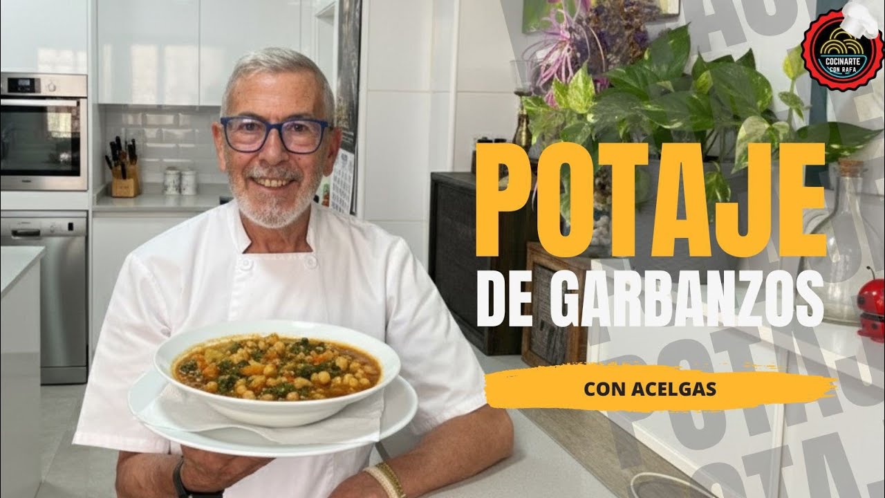 Potaje de garbanzos con acelgas,fácil, económico y super bueno.