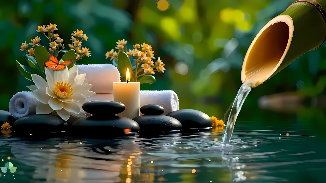 Bamboo Sound Water 🌿 Relaxing Music for Stress & Anxiety Relief | Deep Sleep 😴 Heal Body & Soul